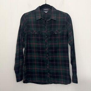 Eddie Bauer Classic Fit Plaid Button Up Flannel Shirt ~ Women’s Size S
